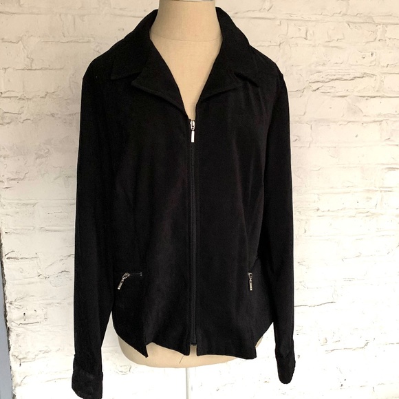 Vintage 90s jacket black lightweight size 10 petite - Picture 1 of 7